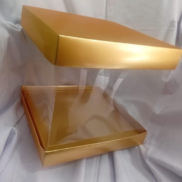 Golden Transparent Cake Box